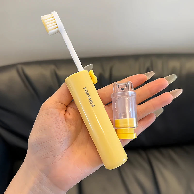 1pcs，Two-in-One Portable Toothbrush Set with Toothbrushes and Toothpaste Organizer – Must-Have Travel Essential