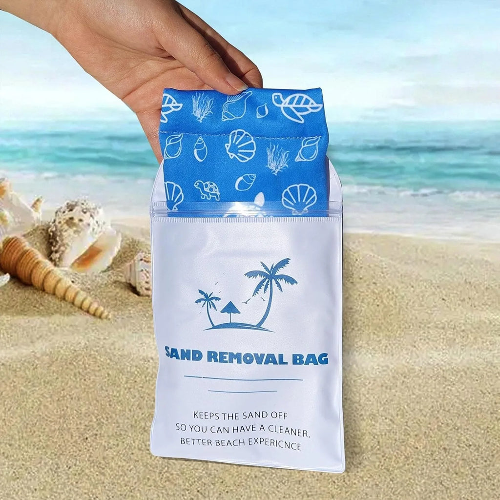 Beach Vacation Essentials Sand Remover Bag Magic Sand Wipe Off Mitt Travel Must Haves for Surfing Swimming Camping Gadgets