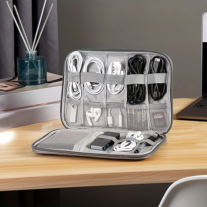 Travel Essentials Multi-pocket Cable Organizer Bag Small Charging Cord Storage Charger Cables Cord Storage And Accessory Bag