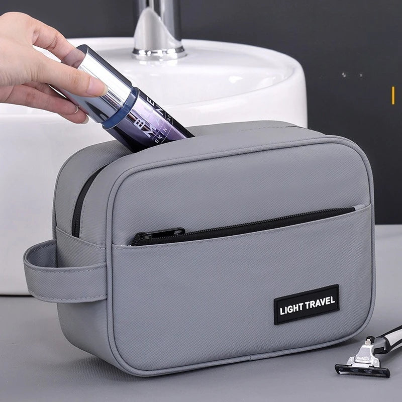 Travel essential men's makeup bag, portable cosmetic organizer, high-quality waterproof pouch, bathroom storage bag handbag