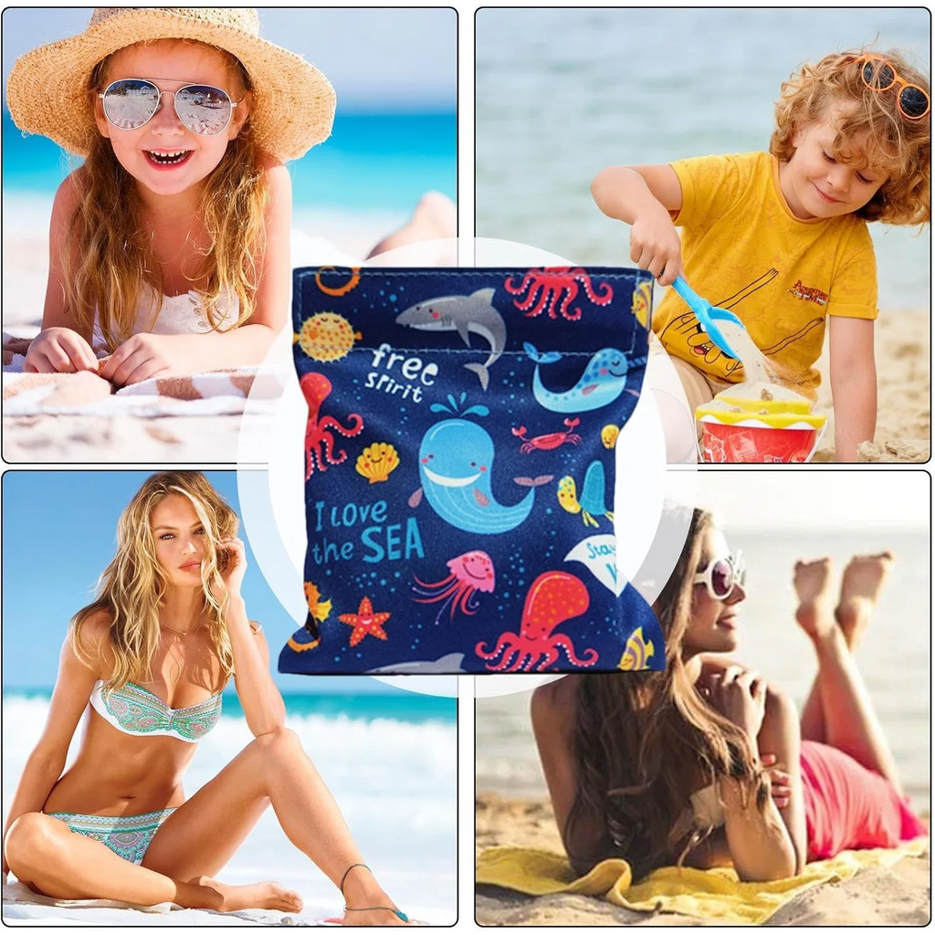 Beach Vacation Essentials Sand Remover Bag Magic Sand Wipe Off Mitt Travel Must Haves for Surfing Swimming Camping Gadgets
