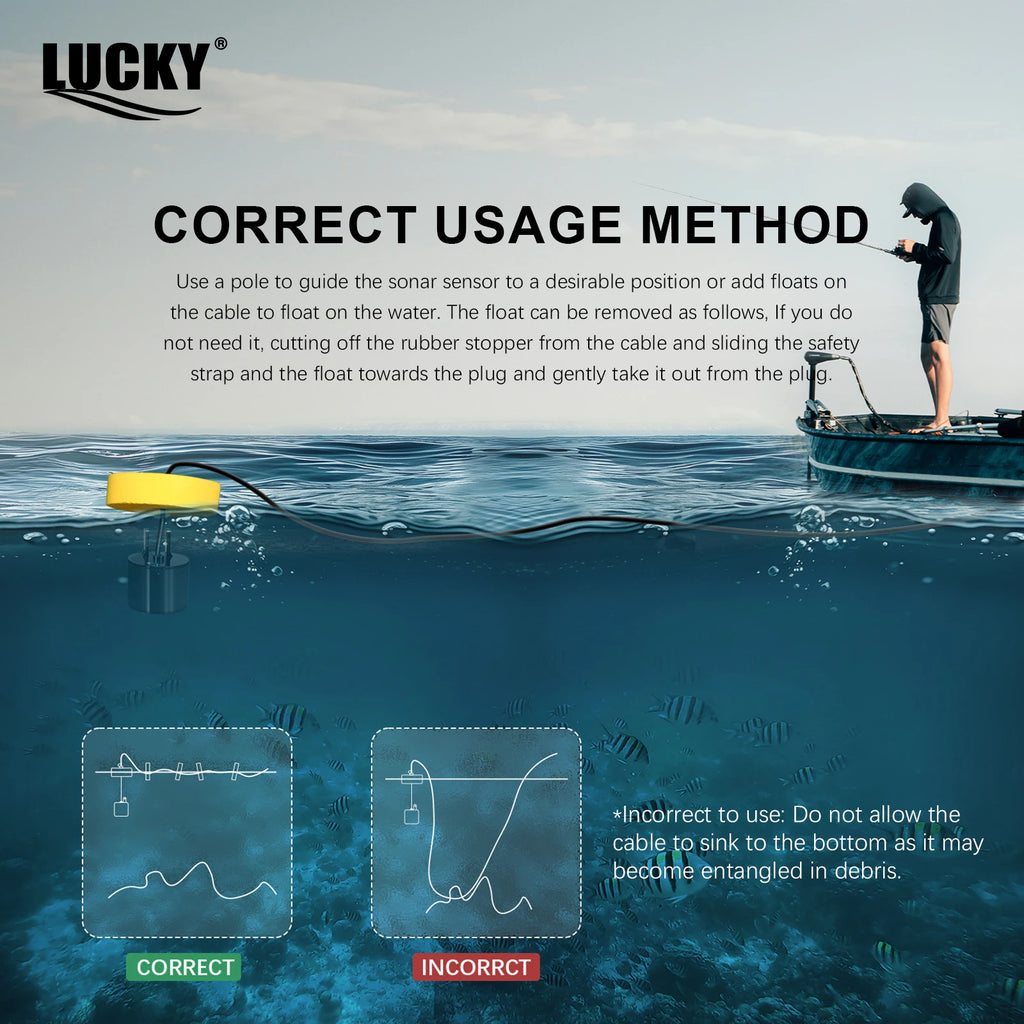 "Portable Sonar for Fishing - Fish and Depth Detectors
