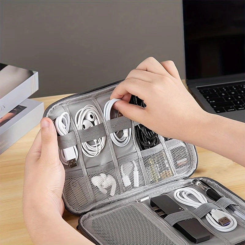 Travel Essentials Multi-pocket Cable Organizer Bag Small Charging Cord Storage Charger Cables Cord Storage And Accessory Bag