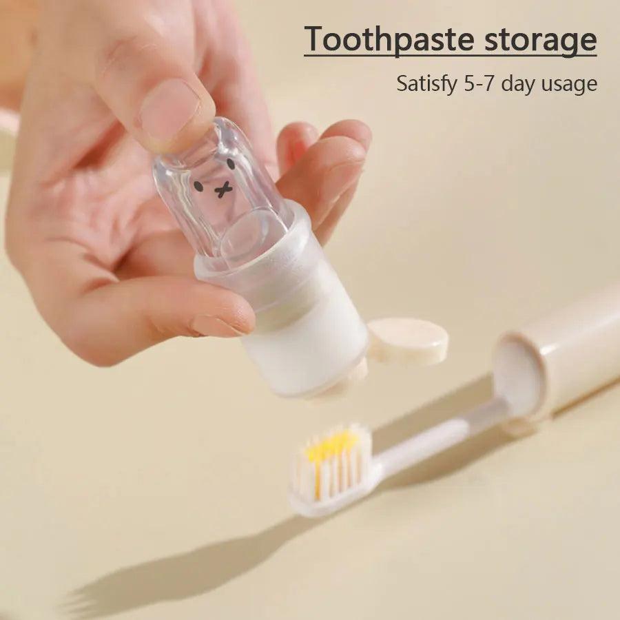 1pcs，Two-in-One Portable Toothbrush Set with Toothbrushes and Toothpaste Organizer – Must-Have Travel Essential