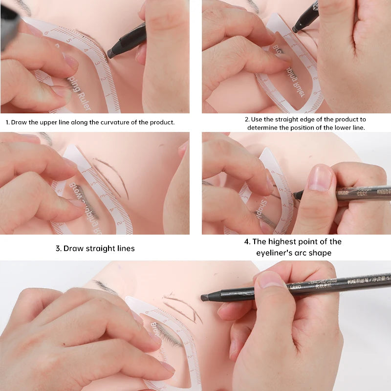 1PC Brow Mapping Ruler Eyebrow Shaping Ruler 1 Minute Fast Drawing Design Brow Easy Tool Microblading Permanent Mekup Stencils
