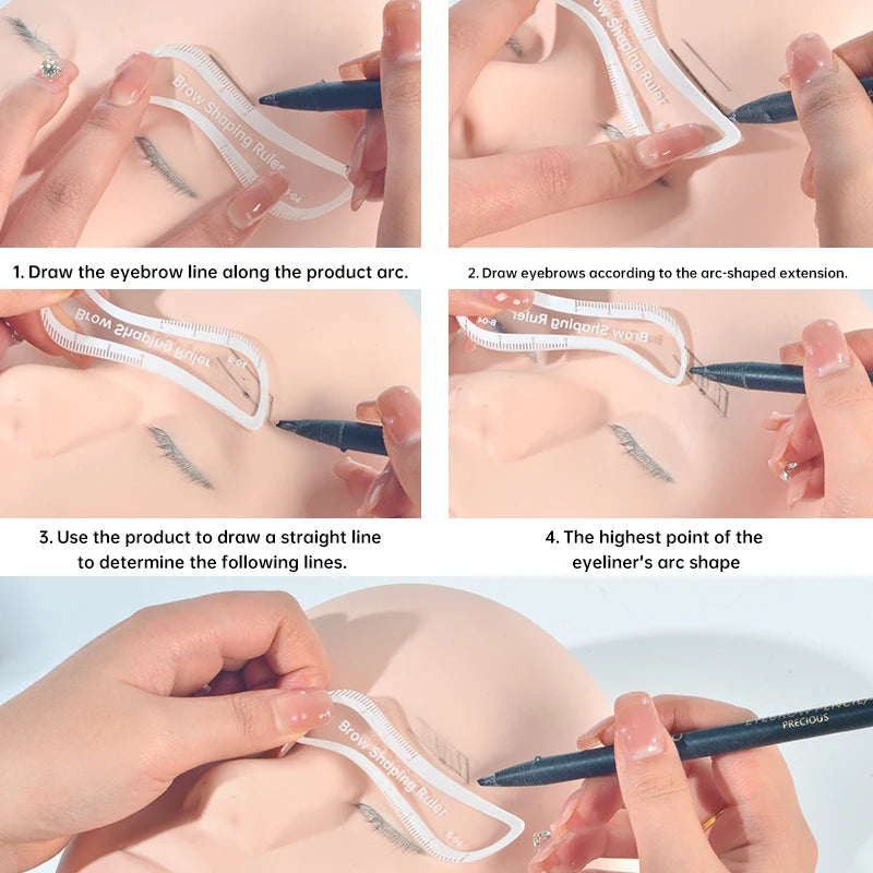 Brow Mapping Ruler Eyebrow Shaping Ruler 1 Minute Fast Drawing Design Brow Easy Tool Microblading Permanent Mekup Stencils