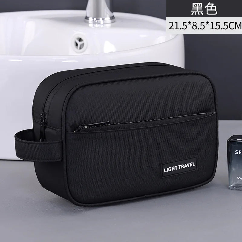 Travel essential men's makeup bag, portable cosmetic organizer, high-quality waterproof pouch, bathroom storage bag handbag