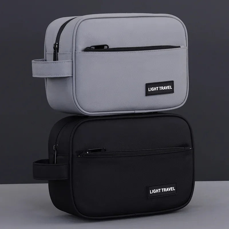 Travel essential men's makeup bag, portable cosmetic organizer, high-quality waterproof pouch, bathroom storage bag handbag