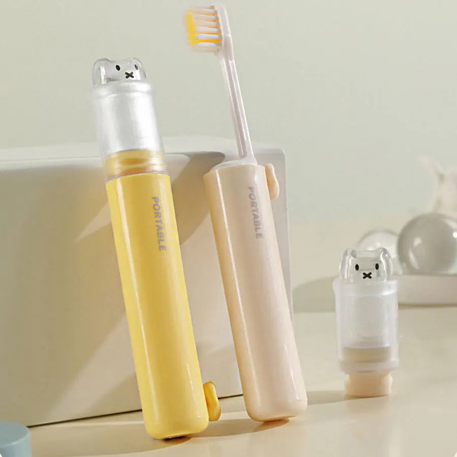 1pcs，Two-in-One Portable Toothbrush Set with Toothbrushes and Toothpaste Organizer – Must-Have Travel Essential