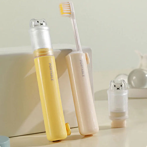 1pcs，Two-in-One Portable Toothbrush Set with Toothbrushes and Toothpaste Organizer – Must-Have Travel Essential
