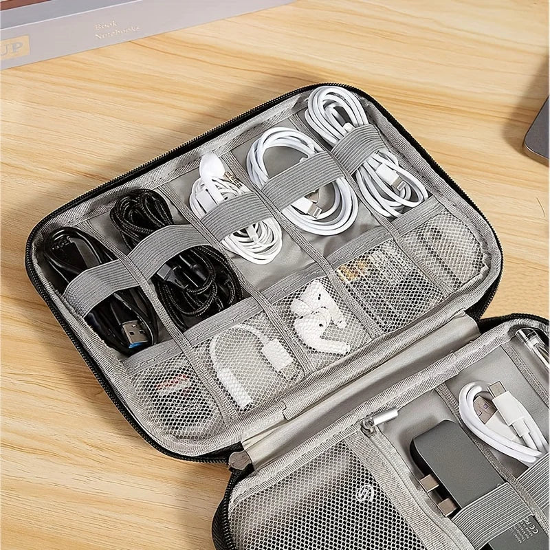 Travel Essentials Multi-pocket Cable Organizer Bag Small Charging Cord Storage Charger Cables Cord Storage And Accessory Bag